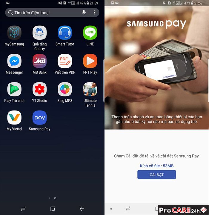 Hướng dẫn sử dụng Samsung Pay (Bước 1)