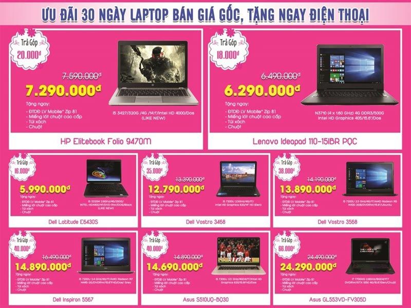 Mừng ngày phụ nữ Việt Nam - Laptop bán giá gốc
