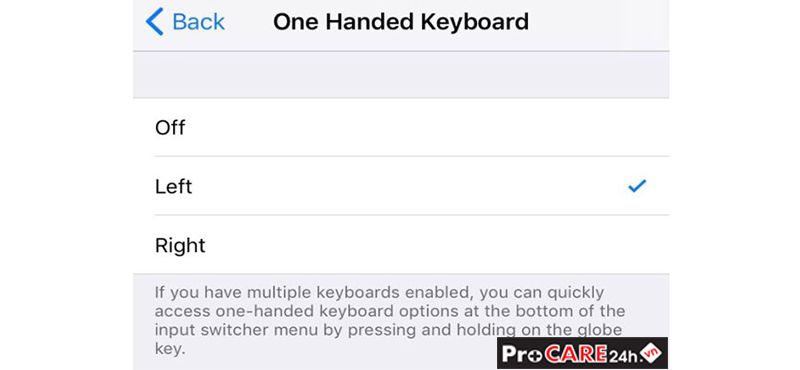 Cách kích hoạt bàn phím thuận tay trên iOS 11